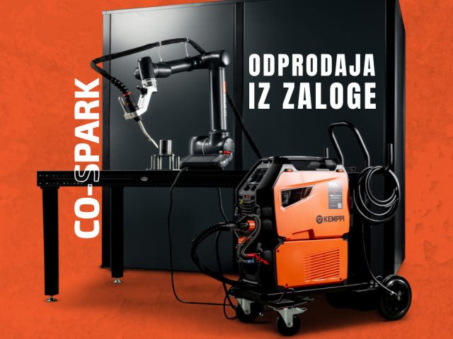 Odpodaja iz zaloge: Demo varilna celica s kolaborativnim robotom -  CO-SPARK.