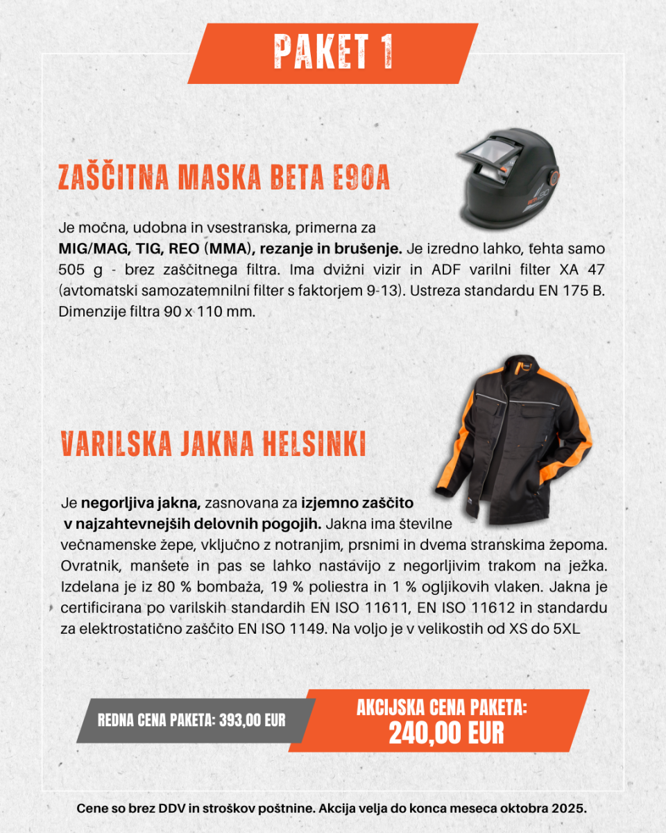 Paket 1: Varilska jakna Helsinki + zaščitna maska Beta e90A